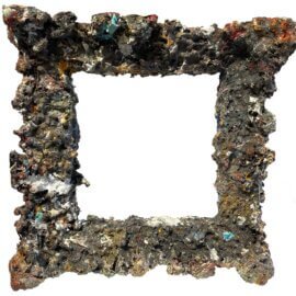 Process by Fr. Bill Moore, Fr. Bill Moore Process artwork, acrylic on wood abstract, framed unique size art, modern abstract painting on wood