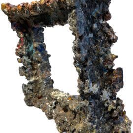 Process by Fr. Bill Moore, Fr. Bill Moore Process artwork, acrylic on wood abstract, framed unique size art, modern abstract painting on wood